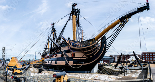 Fotografie HMS Victory is a 104-gun first-rate ship of the line of the Royal Navy, ordered in 1758, laid down in 1759 and launched in 1765