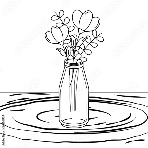 floral nature flowers cartoon