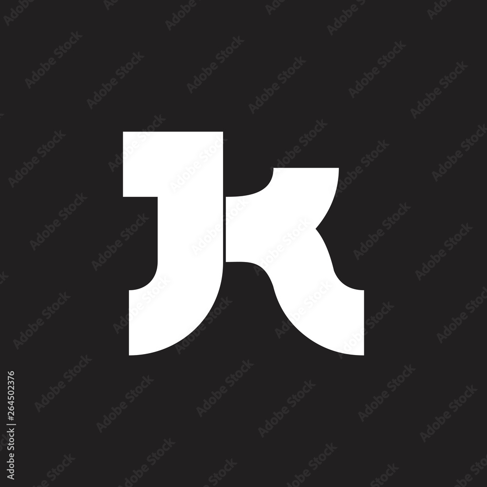 letter jk simple geometric logo vector letter jk simple geometric logo vector