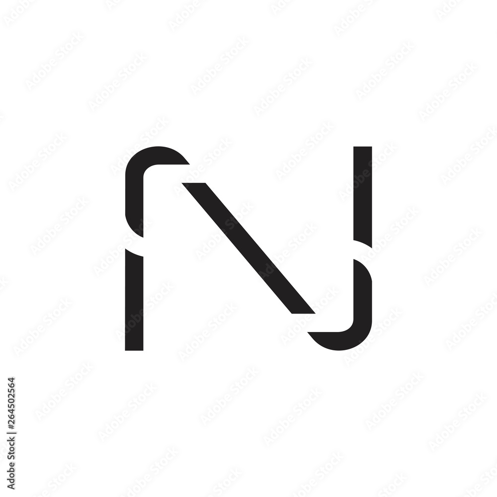 letter n simple thin line geometric logo vector letter n simple thin line geometric logo vector