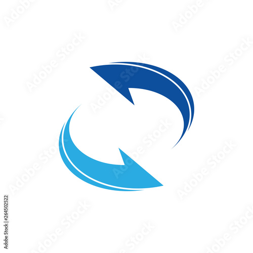 circle rotation geometric arrow logo vector