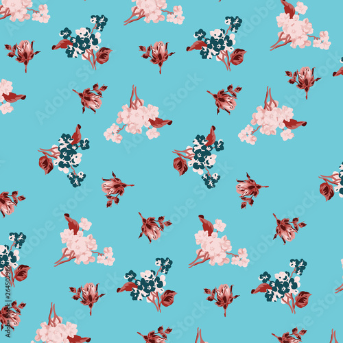 Fashionable pattern in small flowers. Floral background for textiles.