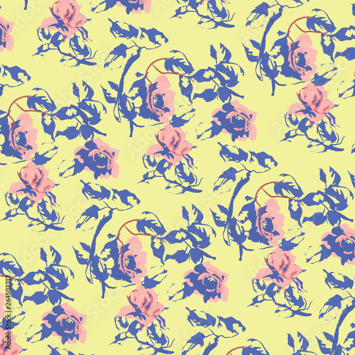 Fashionable pattern in small flowers. Floral background for textiles.