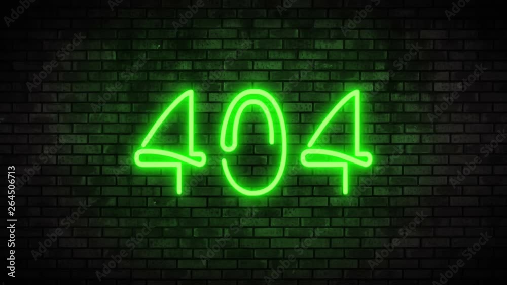 Neon Light on Brick Wall. Night Club Bar Blinking Neon Sign. Motion