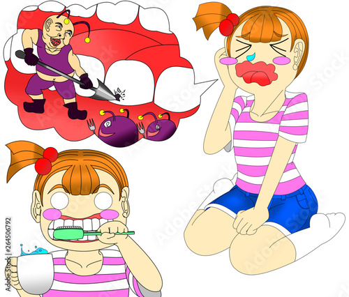 歯磨き虫歯予防イラスト／Tooth decay illustration