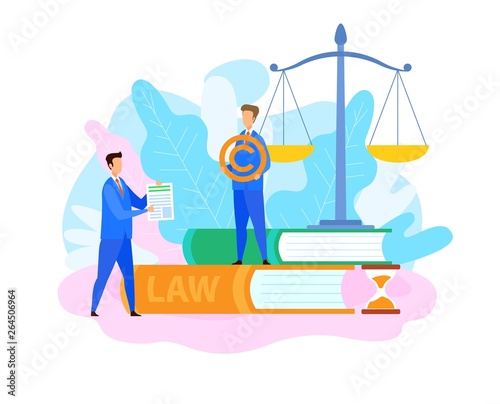 Intellectual Property Lawyer Flat Illustration