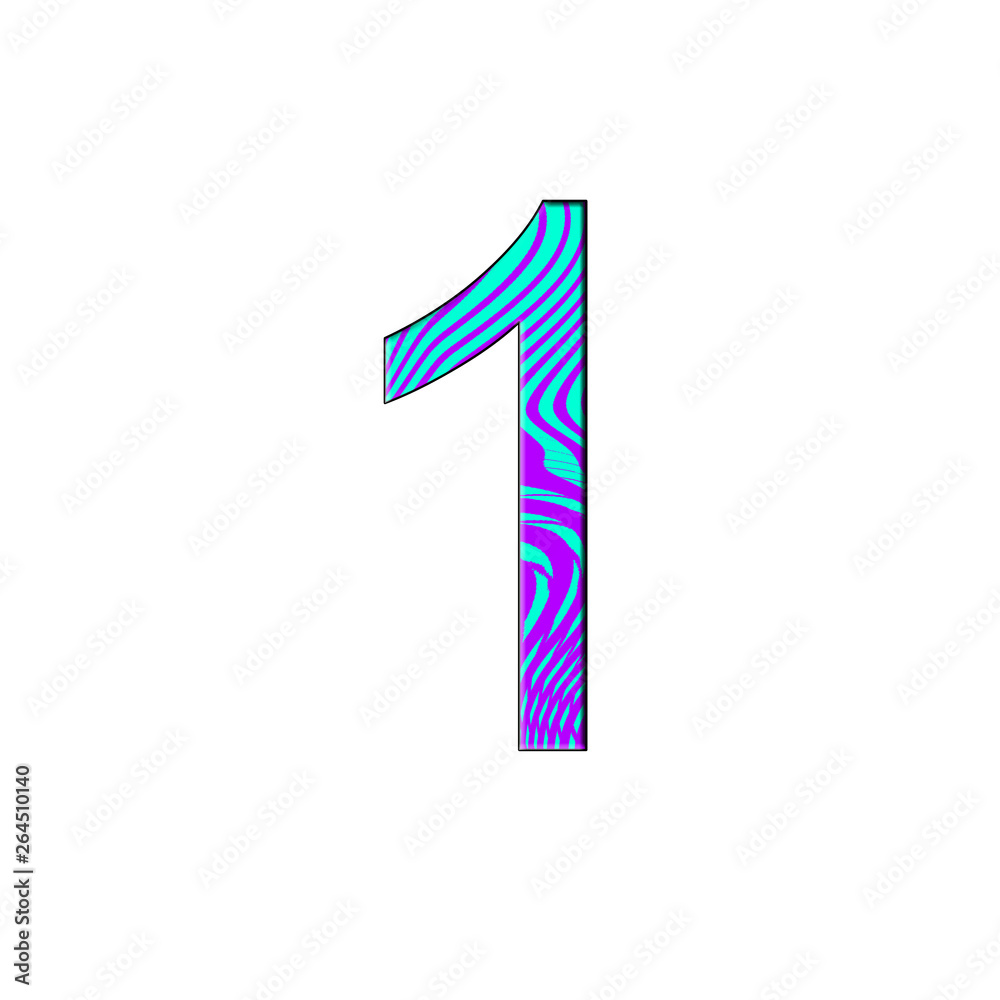 Number 1 illustration on isolated white background. Halftone duotone gradient style . Blue and purple colorful Number 1 illustration on isolated white background. Halftone duotone gradient style . Blue and purple colorful