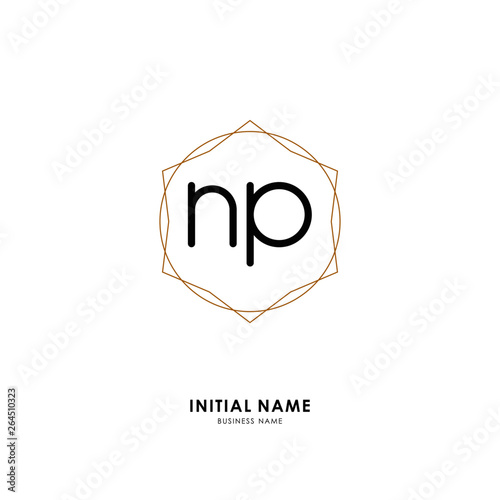 N P NP Initial logo letter with minimalist concept. Vector with scandinavian style logo.