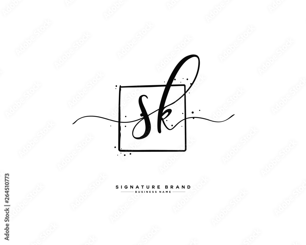 S K SK initial logo handwriting template vector S K SK initial logo handwriting template vector