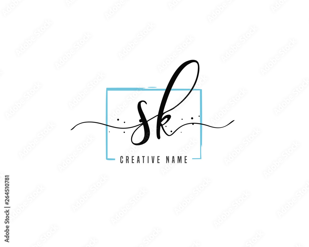 S K SK initial logo handwriting template vector S K SK initial logo handwriting template vector
