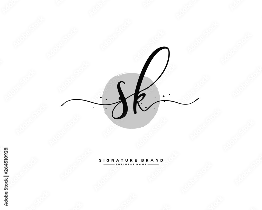 S K SK initial logo handwriting template vector S K SK initial logo handwriting template vector