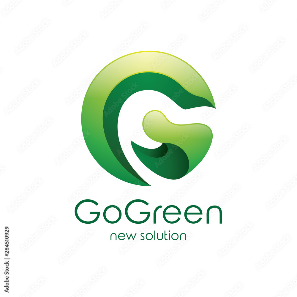 Fototapeta premium Go Green Letter G Logo