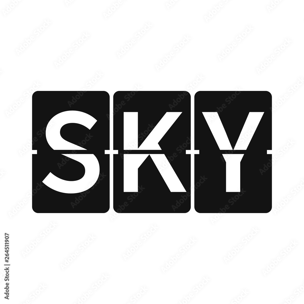 Sky logo. airport board vector Sky logo. airport board vector