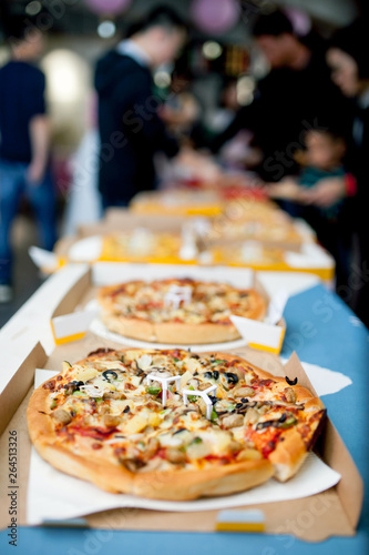 Abstract blur Pizza background