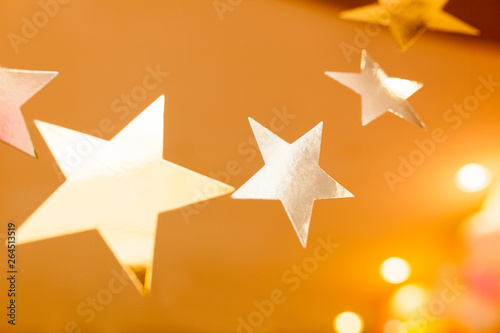 Abstract blur golden Pentagram background