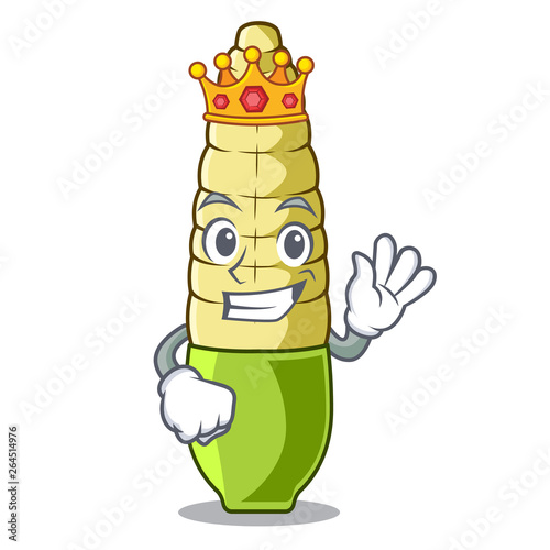King baby corn fried on cartoon plate