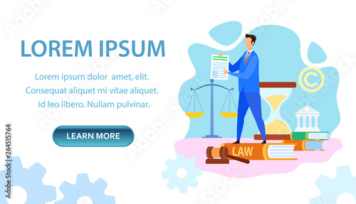 Law Infringement Landing Page Vector Template