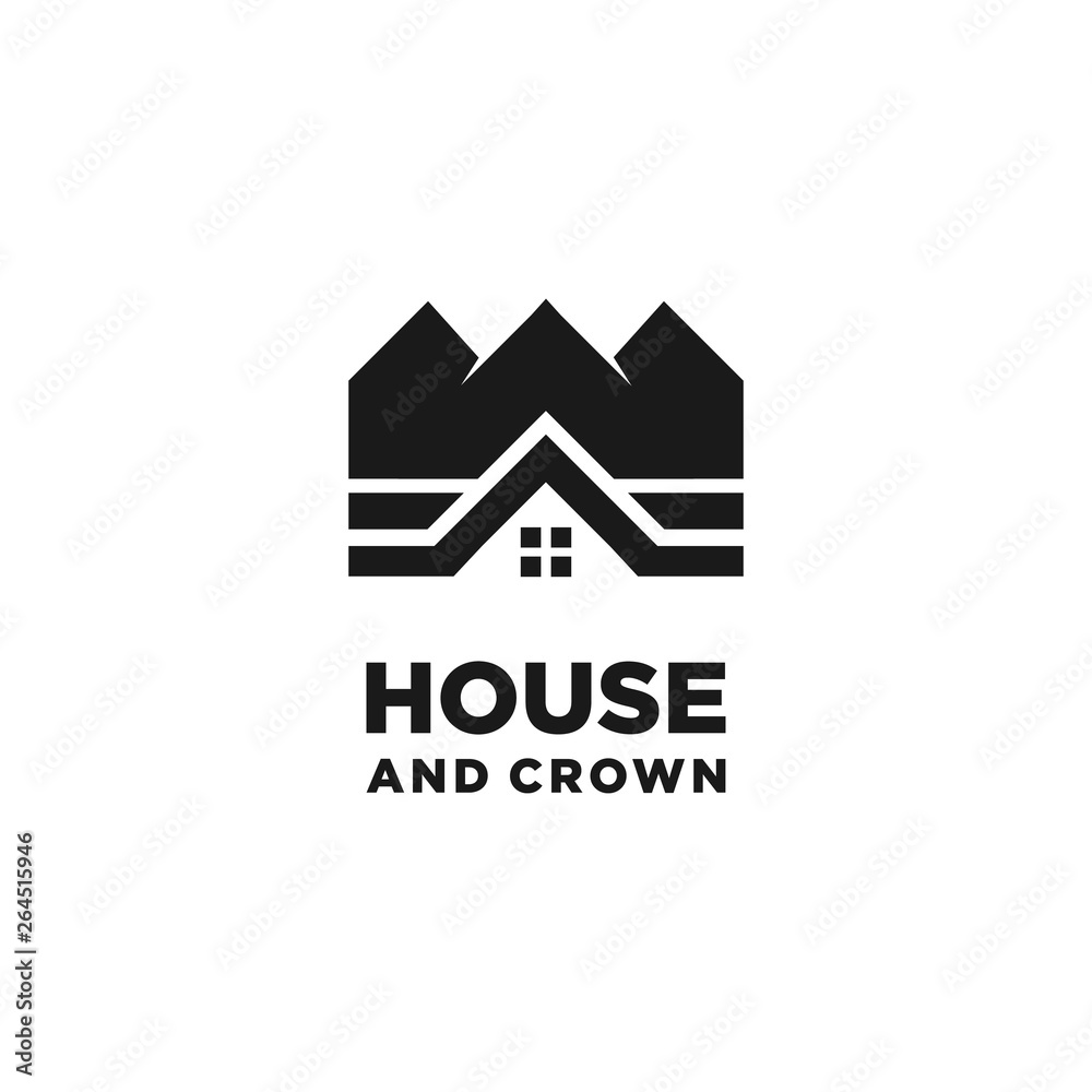 Elegant House and Crown Logo Design Inspiration