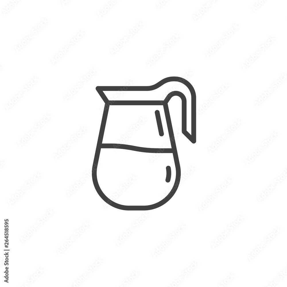 Coffee jug line icon. linear style sign for mobile concept and web design. Coffee pot, carafe outline vector icon. Symbol, logo illustration. Pixel perfect vector graphics
