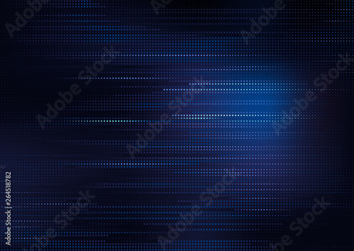 Blue Square Pattern on Dark Background - Detailed Halftone Illustration in Blue Shades on Dark Background for Graphic Design, Vector