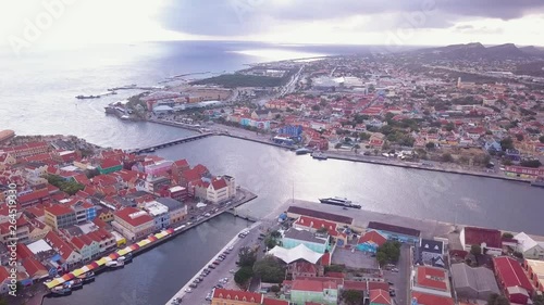 Above the lines of high, Showing Punda and Otrobanda (Willemstad) the UNISCO Heritate Capital of Curacao photo