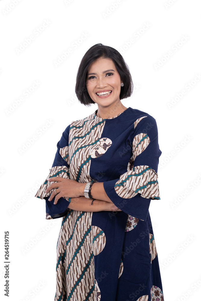 asian middle aged woman isolated over white background smiling to camera asian middle aged woman isolated over white background smiling to camera