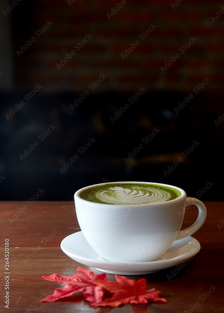 Fototapeta premium Matcha green tea latte hot drink