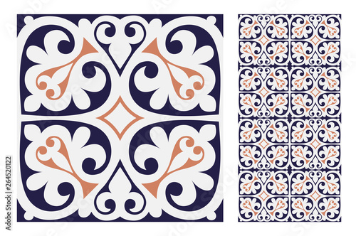 vintage tiles patterns antique seamless design in Vector illustration