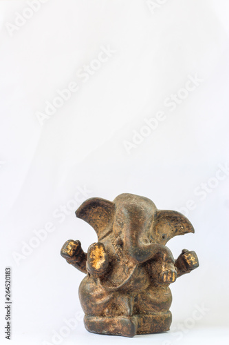 Statue of Hindu elephant Ganesha isolated on white