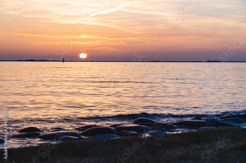  sun on the sea at sunset