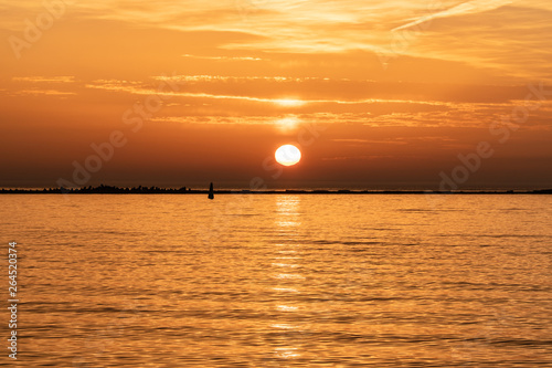  sun on the sea at sunset