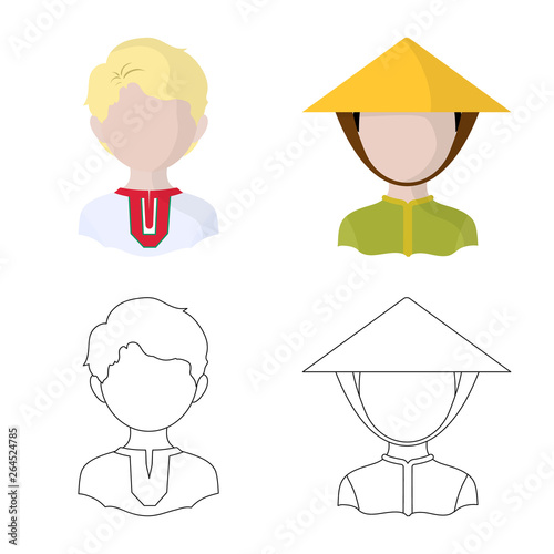 Vector design of imitator and resident symbol. Collection of imitator and culture stock vector illustration.