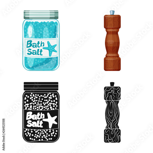 Isolated object of cooking and sea sign. Collection of cooking and baking   stock symbol for web.