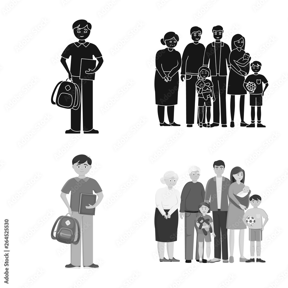 Isolated object of character and avatar symbol. Collection of character and portrait vector icon for stock. Isolated object of character and avatar symbol. Collection of character and portrait vector icon for stock.