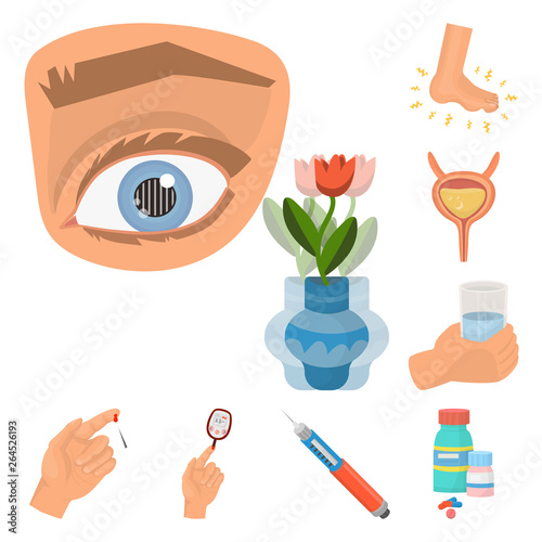 Vector illustration of mellitus and diabetes symbol. Collection of mellitus and diet stock symbol for web.