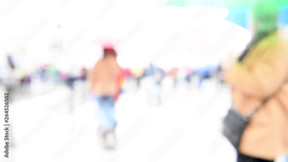 Intentionally motion blurred abstract first-person clip of walking through commuters and people in a European city in a rainy day. Shot in Duomo square in Milan, Italy Intentionally motion blurred abstract first-person clip of walking through commuters and people in a European city in a rainy day. Shot in Duomo square in Milan, Italy