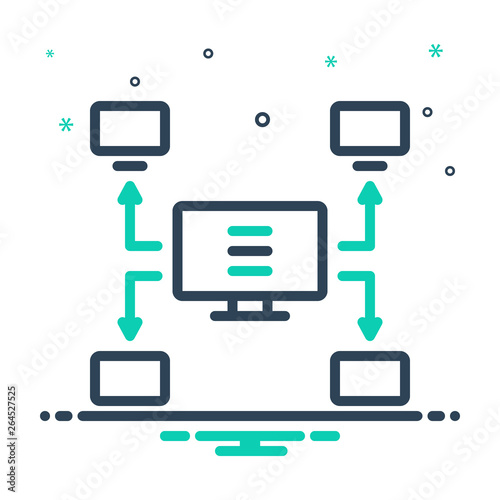 Mix line icon for multicast