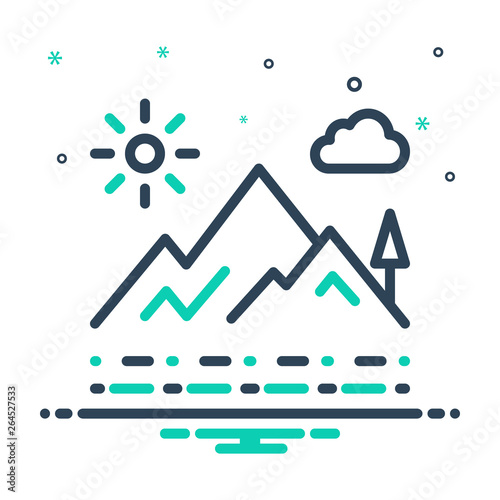 Mix line icon for mountainview