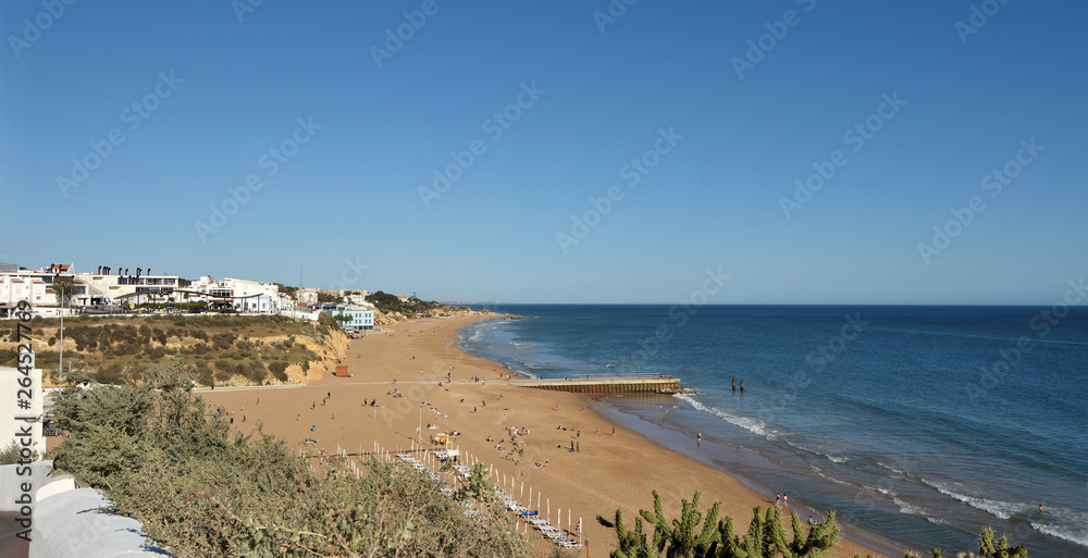 Elevated view of  Praia Dos Pescadores, Albufeira, Algarve, Portugal,