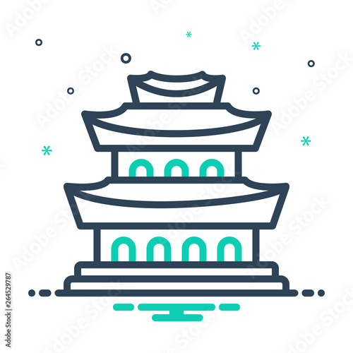 Mix line icon for china chinatown