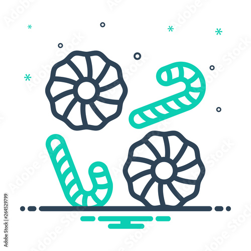 Mix line icon for candy lolipop