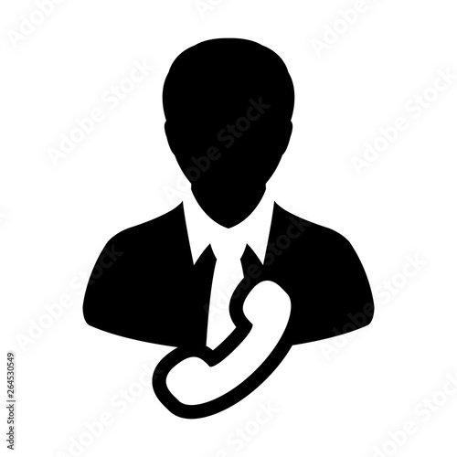 Phone icon vector male user person profile avatar symbol for contact -  Stock Image - Everypixel