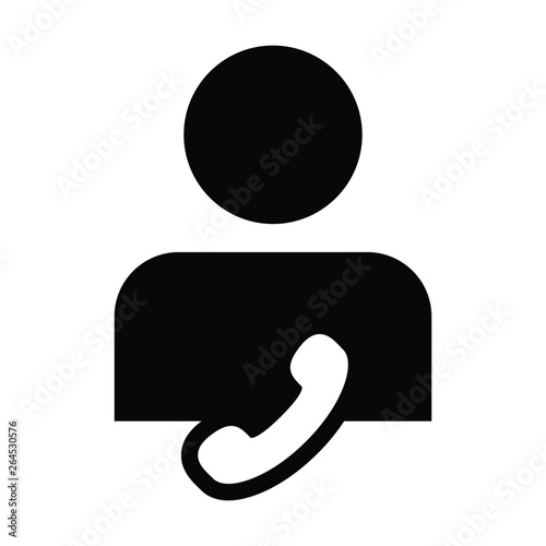 Consultant icon vector male user person profile avatar with phone symbol for business contact and communication in flat color glyph pictogram illustration