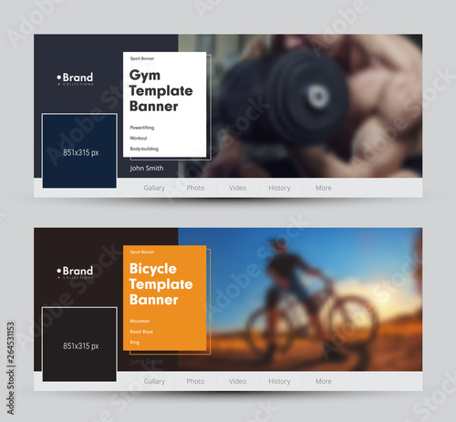 Modern banner design for social networks with space for photo.