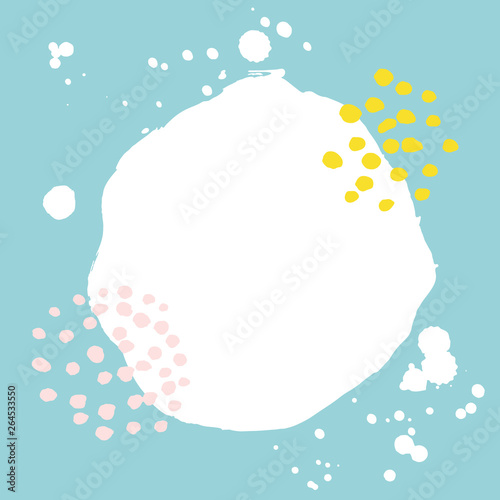 Vector bright frame with the text place. Drawing created in ink sketch handmade technique.