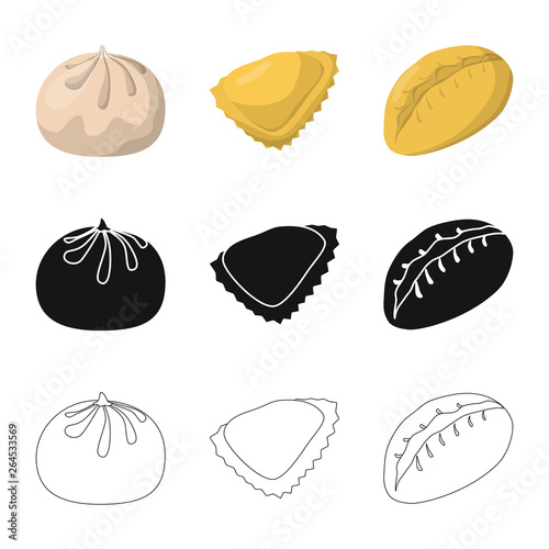 Isolated object of products  and cooking symbol. Set of products  and appetizer stock symbol for web.