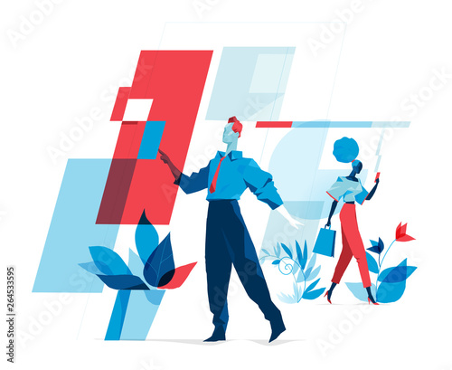 Persons interact with smart interfaces 