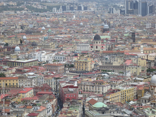 view of the city Naples in Italy on a cloudy day