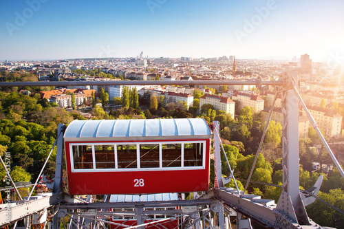 Aerial view to Vienna in Austria from Ferris Wheel photo