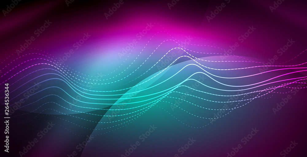Fototapeta premium Neon lines shiny glowing background